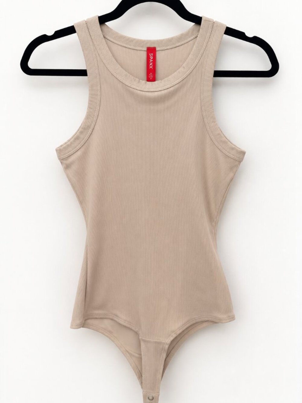 SPANX Parchment Ribbed Tank Bodysuit Size Small